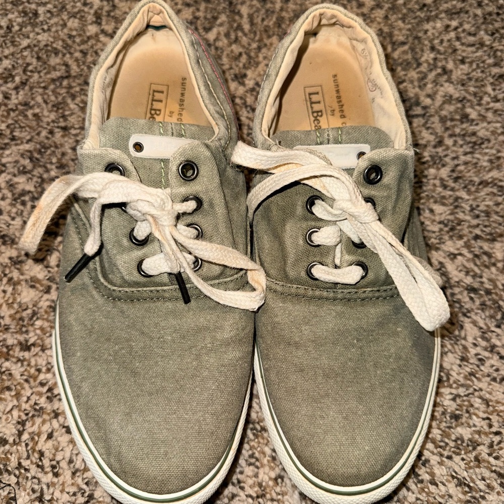 L.L. Bean Olive Canvas Sneakers